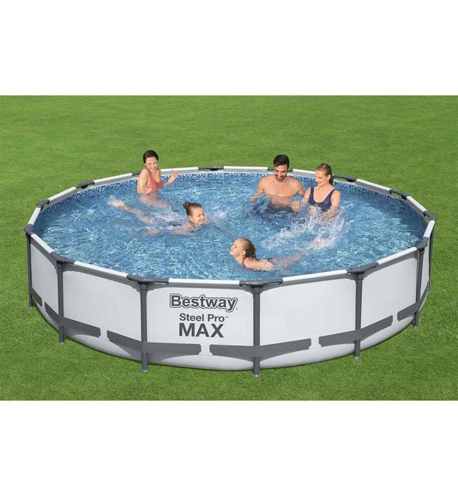 Pool Steel Pro Max Ø 427 x 84 cm - Hellgrau