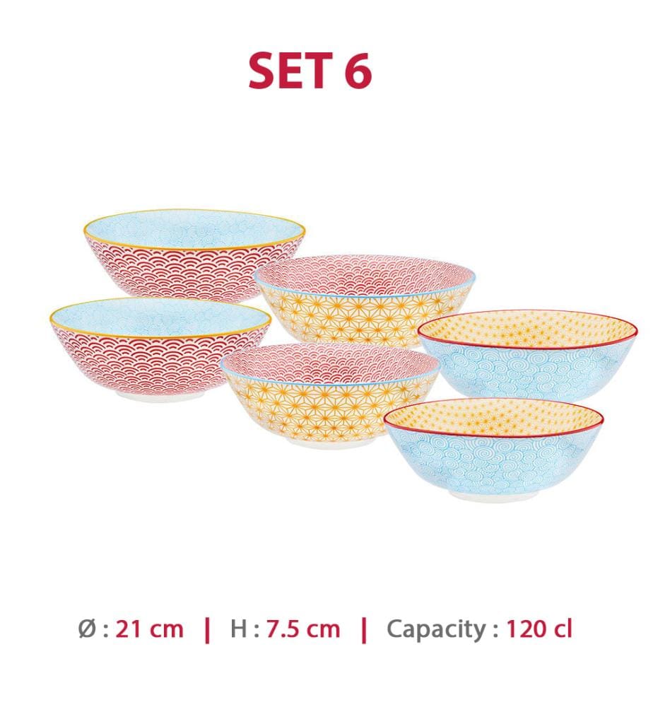 Set aus 6 Schalen Ø21 Cm - Mehrfarbig