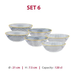 Set aus 6 Schalen L Ø 21 Cm - Eclipse