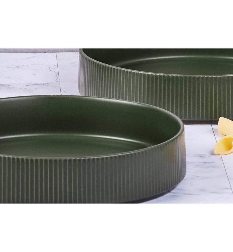 Assiette creuse Scandi Ø21,5cm - 4 pièces - Olive