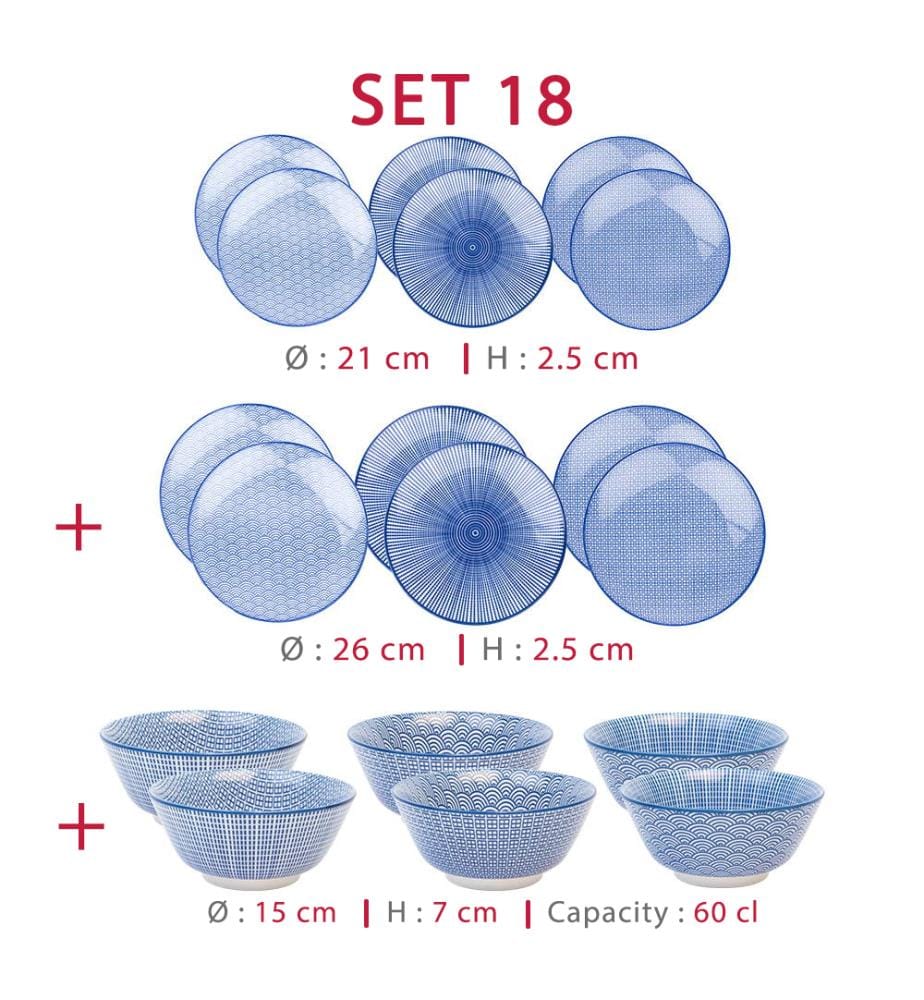 Set di stoviglie Les Essentiels 18 pezzi - Blu scuro
