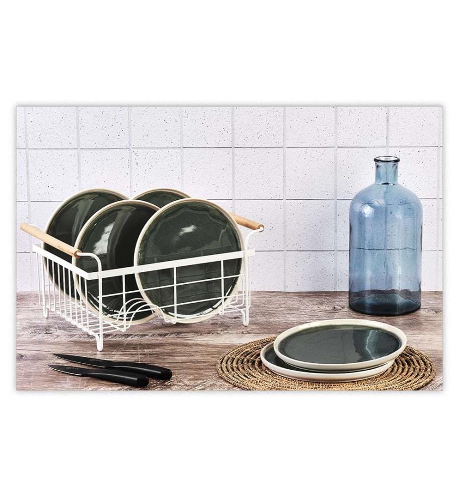 Lot de 6 Assiettes Oxygen Ø21,5 Cm - Vert Et Gris