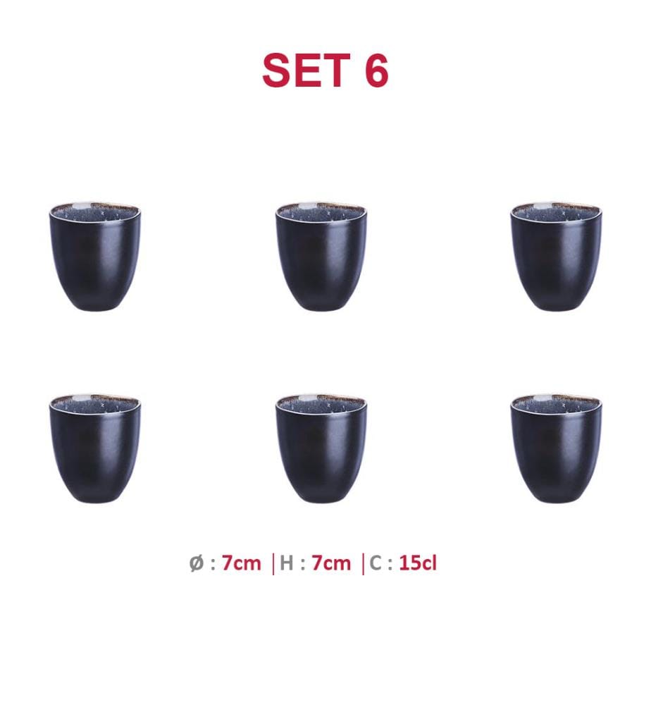 Set di 6 tazze Iris da 15 cl - Blu notte