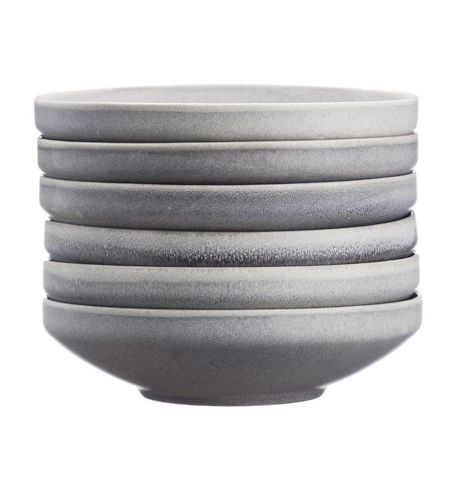 Set de 6 Plats Profonds En Pierre Ø20 Cm - Moon Grey