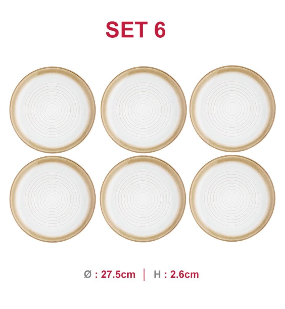 Teller Cosmos Ø27,5Cm - 6 Teile - Creme