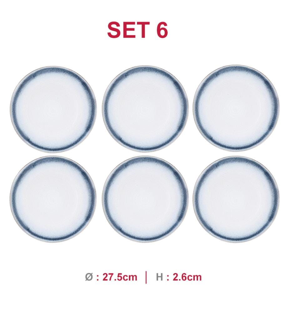 Assiette Cosmos Ø27,5cm - 6 pièces - Azur