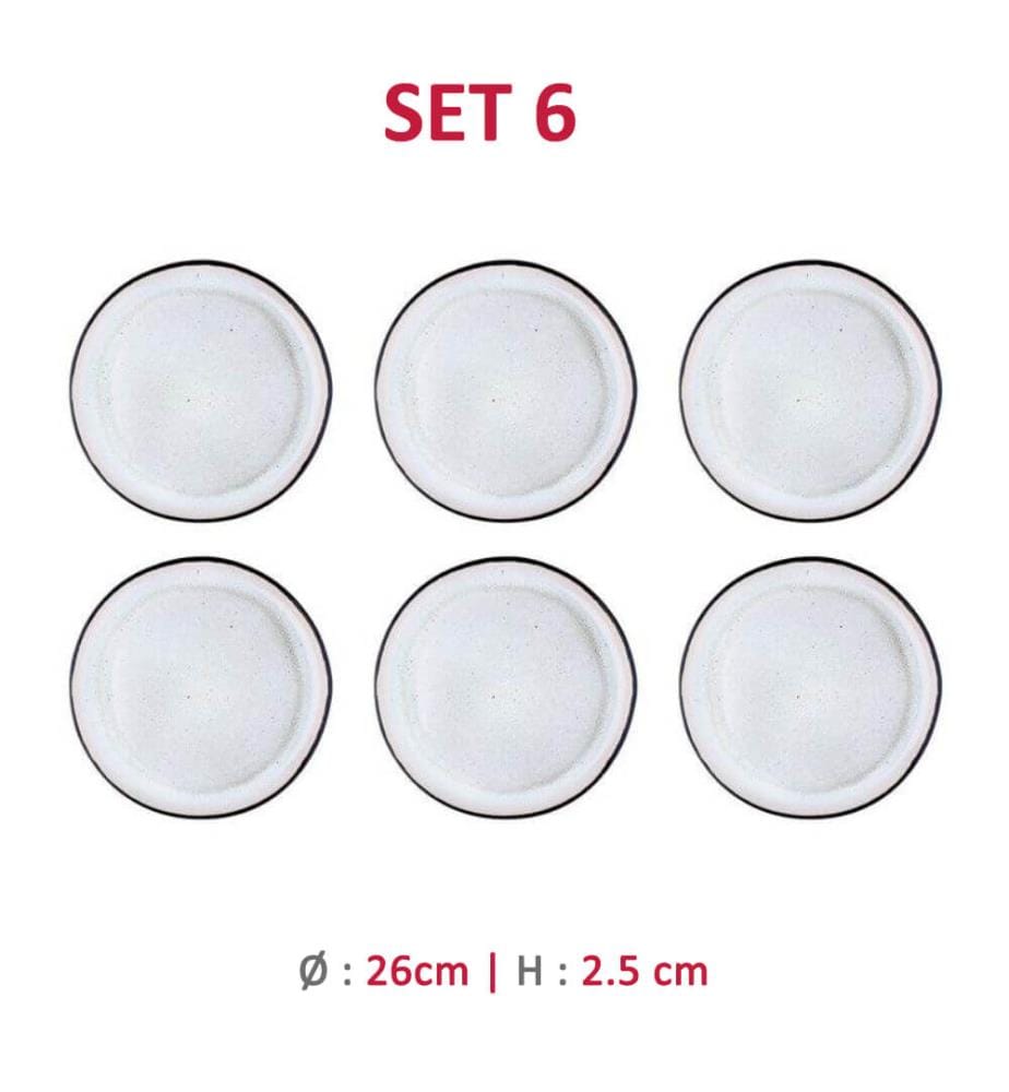 6 piatti Iris Ø 26 Cm - Bianco Avorio