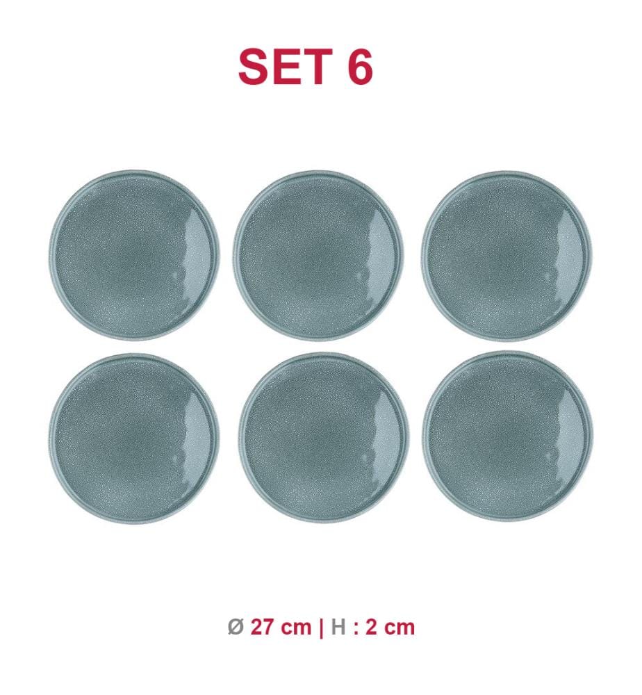 Lot de 6 Assiettes Magma Ø27 cm - Cobalt