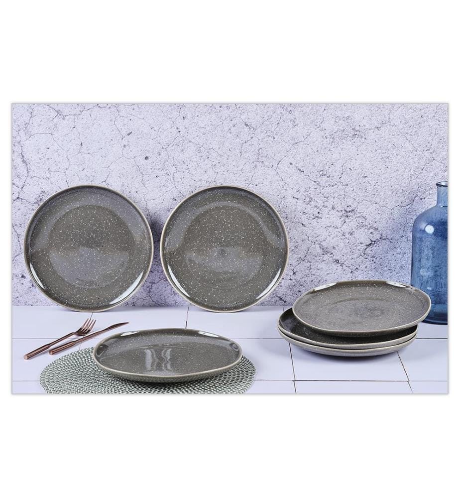 Set de 6 Assiettes Stellar Ø27 Cm - Gris Ciment