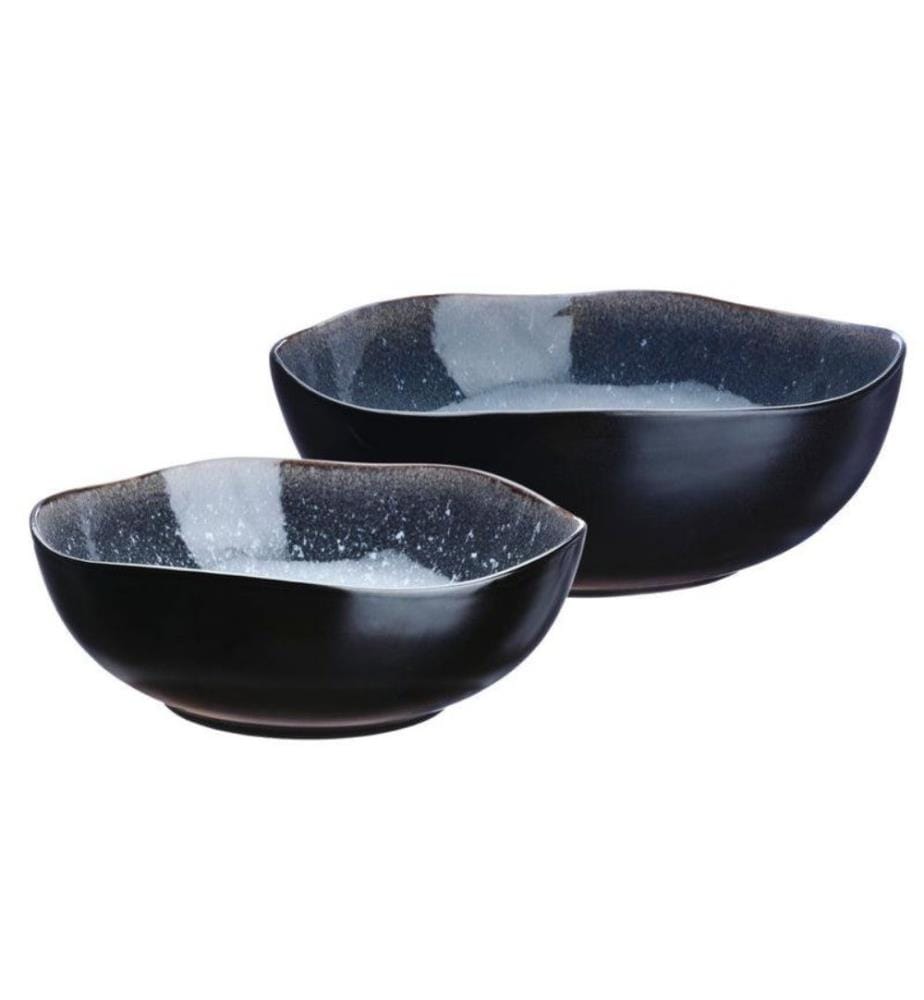 2er-Set Salatschüsseln Iris Ø 24 cm Und Ø 28,5 cm - Nachtblau