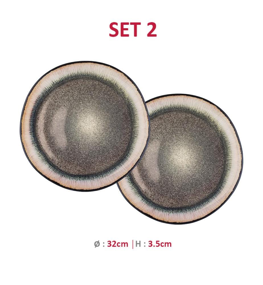 Set de 2 Assiettes de Service Iris Ø32 Cm - Wild Chestnut Brown
