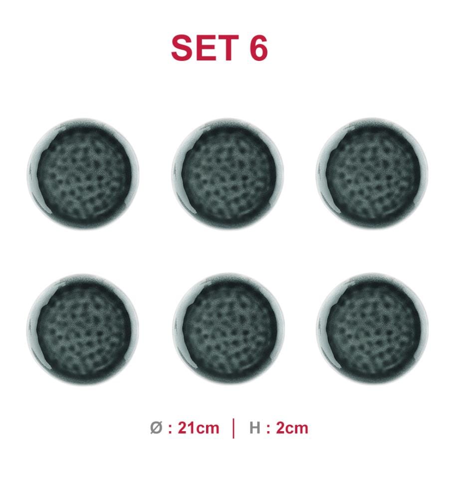 Set de 6 Assiettes Moon Ø21 Cm - Petrol