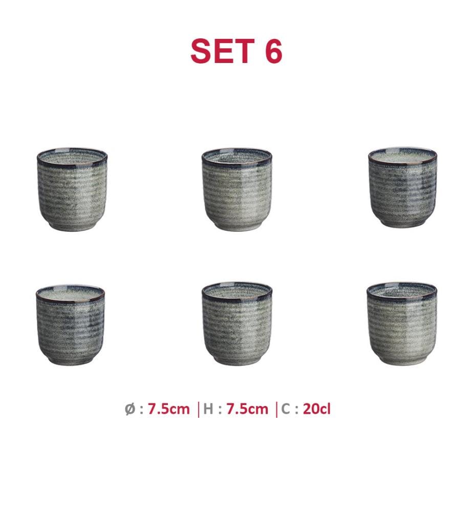 Set di 6 Tazze Zen 20 cl - Naturale