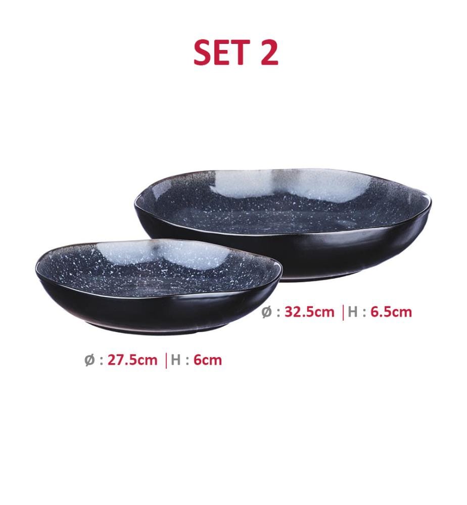 Lot de 2 Corbeilles à Fruits Iris Ø27,5 Cm Et Ø32,5 Cm - Bleu Nuit