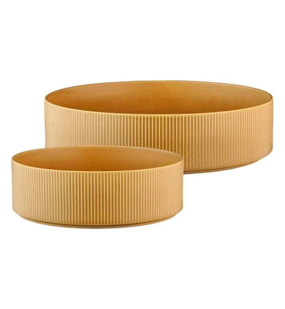 Saladiers Scandi Ø21,5cm Et Ø27,5cm - 2 pièces - Ocre
