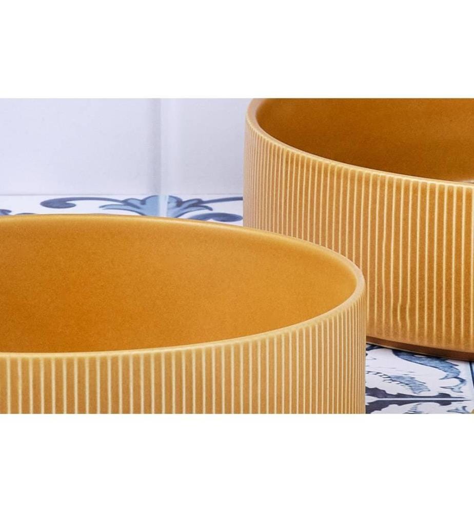 Saladiers Scandi Ø21,5cm Et Ø27,5cm - 2 pièces - Ocre