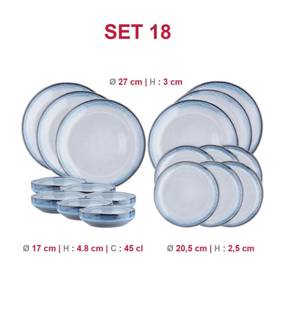 Genesis 18 Piece Placemat - Light Blue