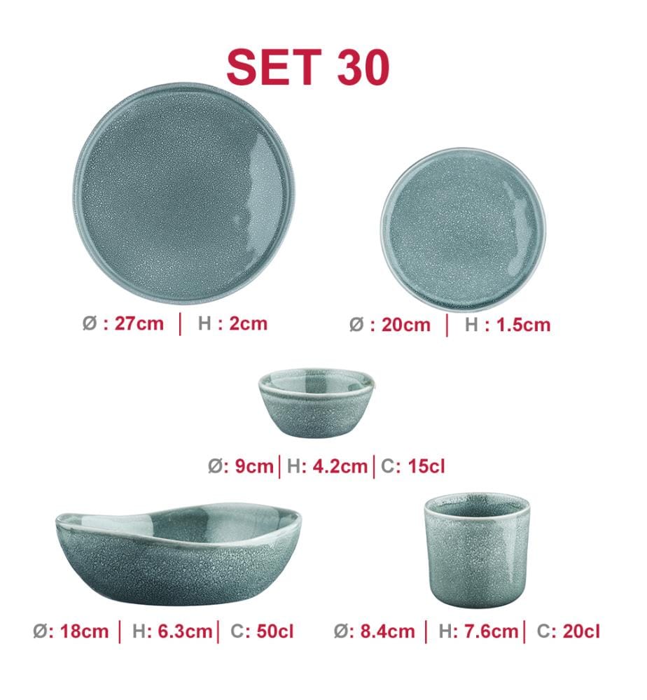 Service de Table 30 Pièces Magma - Bleu