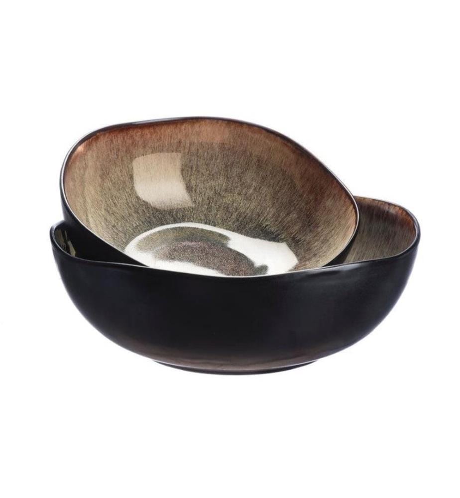 2 Saladiers Iris Ø 24 Cm Et Ø 28,5 Cm - Marron Sauvage