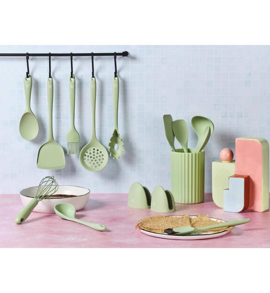 Set di 15 utensili da cucina in silicone IVAR - Verde