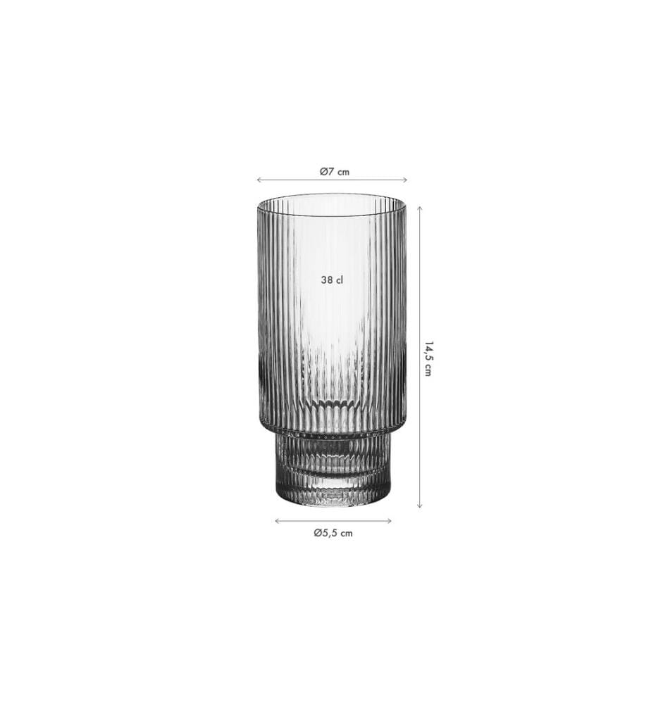 6 Gobelets 38 cl LINJE - Lot de 6 - Transparent