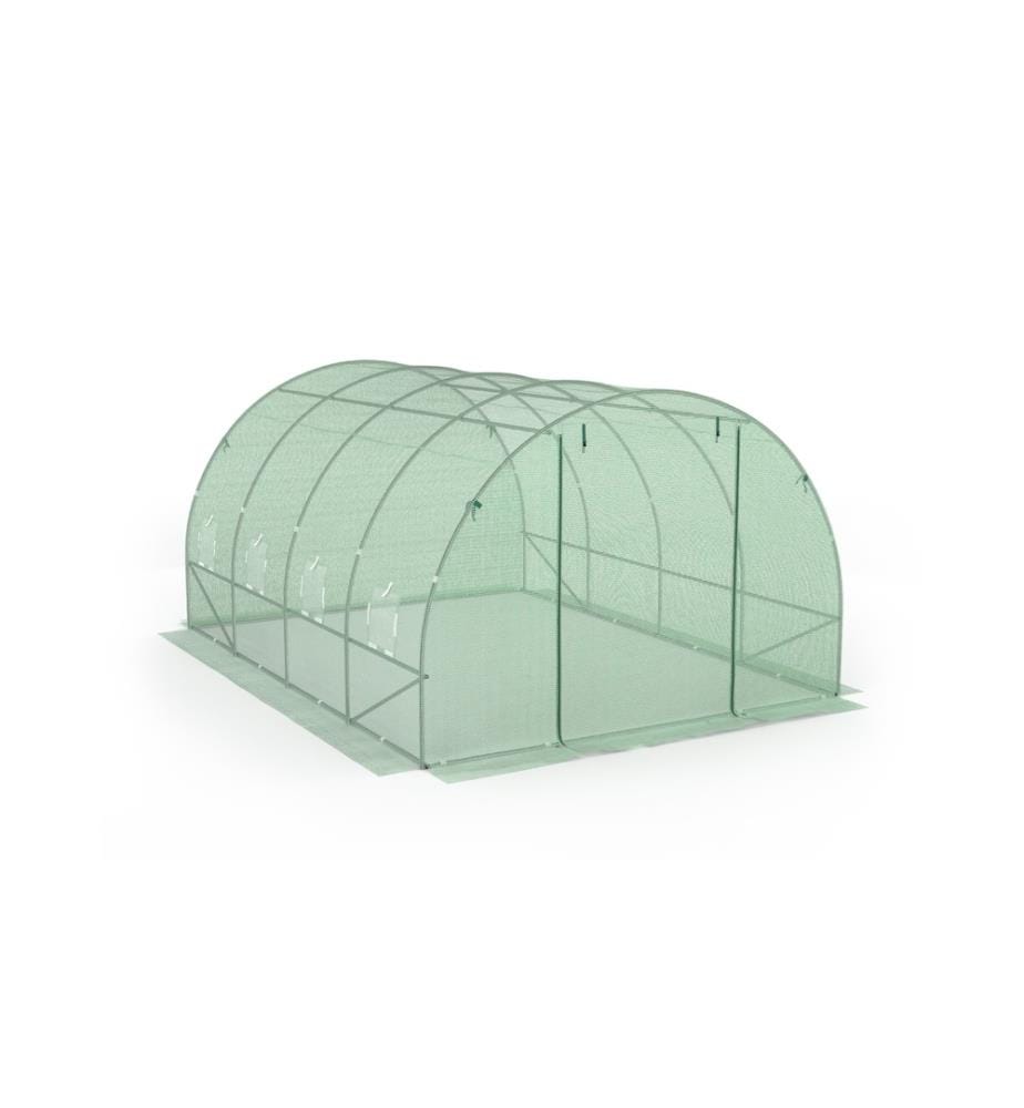 Tunnelgewächshaus für den Garten 12 m ² verstärkte Plane 130 gr/m² - Grün