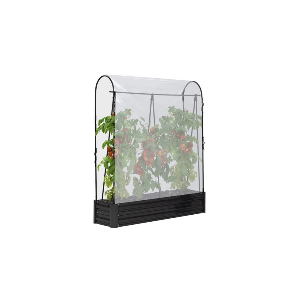 Carrés et serres de potager kit complet en métal - Noir