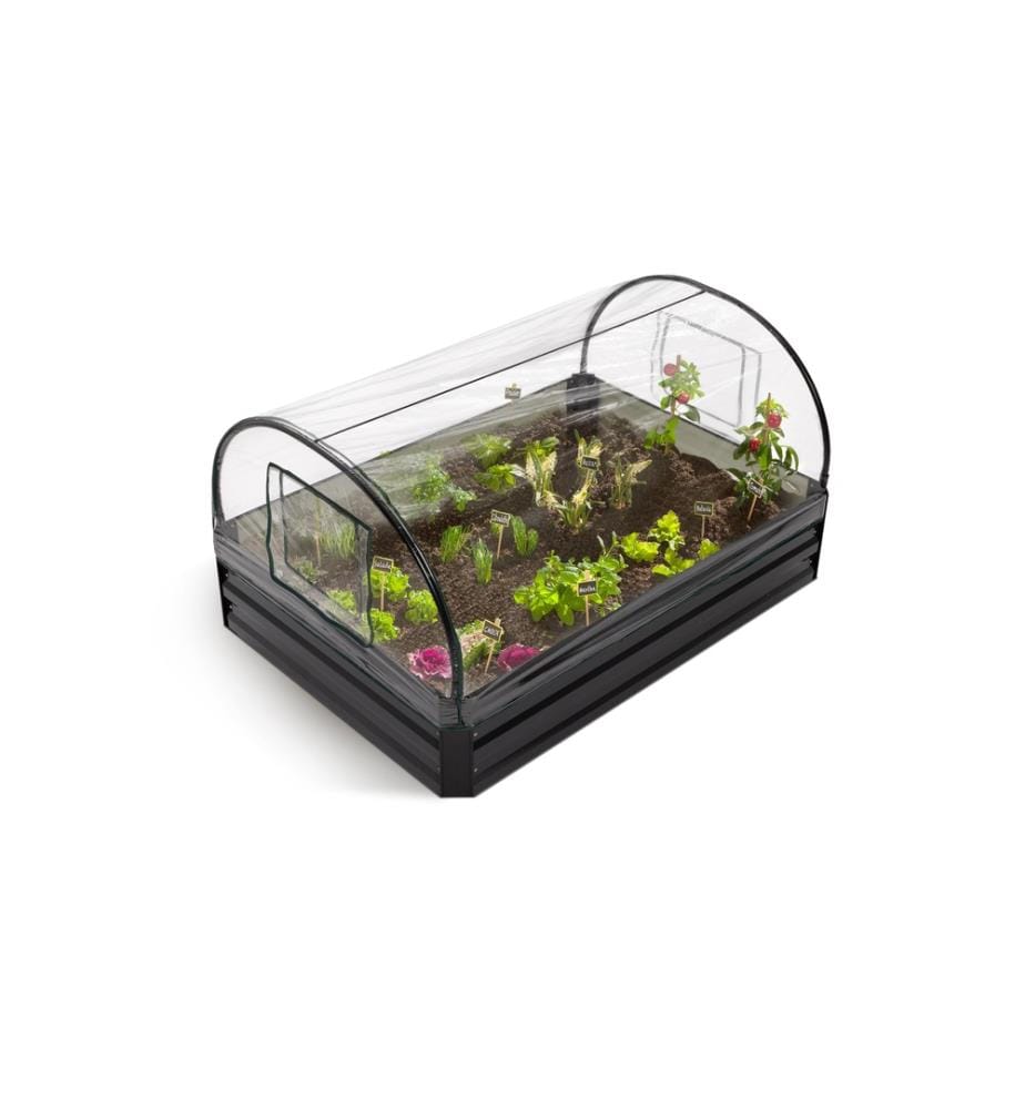 Carrés et serres de potager kit complet en métal - Noir