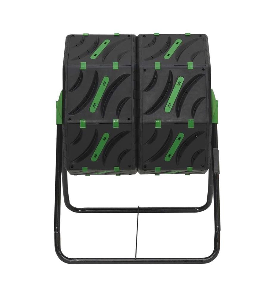 Bac de Compostage Rotatif Double Compartiments 140L - Noir et Vert