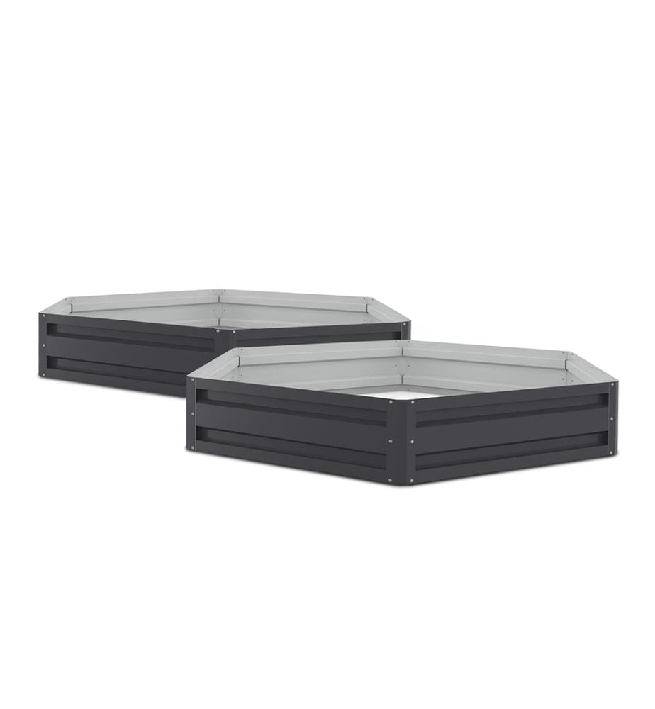 Set di 2 quadrati esagonali in metallo per orto 120 cm - Grigio antracite
