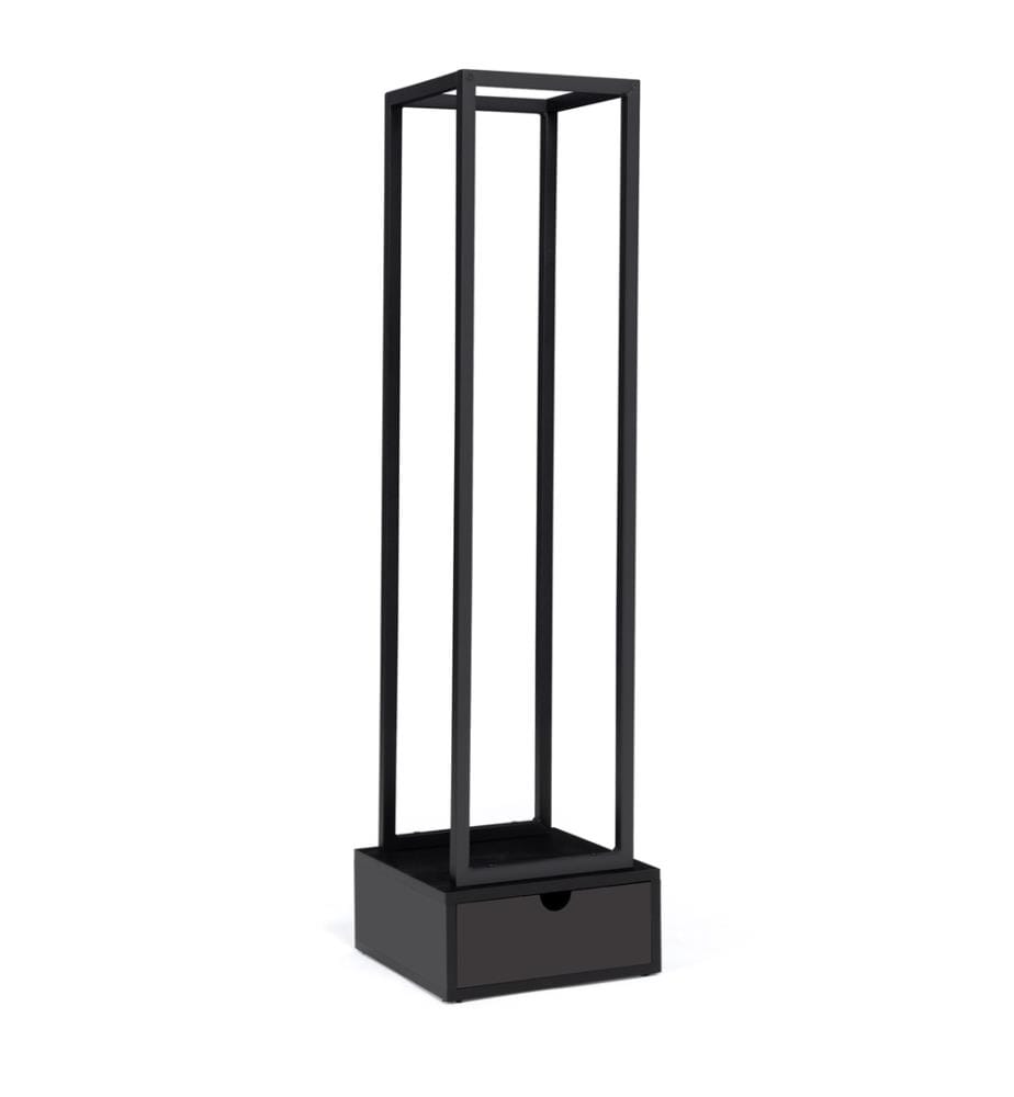 Range bûches vertical avec tiroir 125cm - Noir