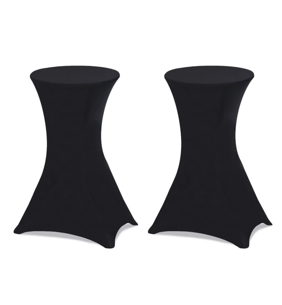 Lot de 2 Tables Pliantes de 105 cm de haut + housses noires - Blanc et Noir