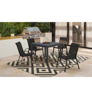 Table de Jardin extensible en polywood - 90-180 cm - Brun et Gris