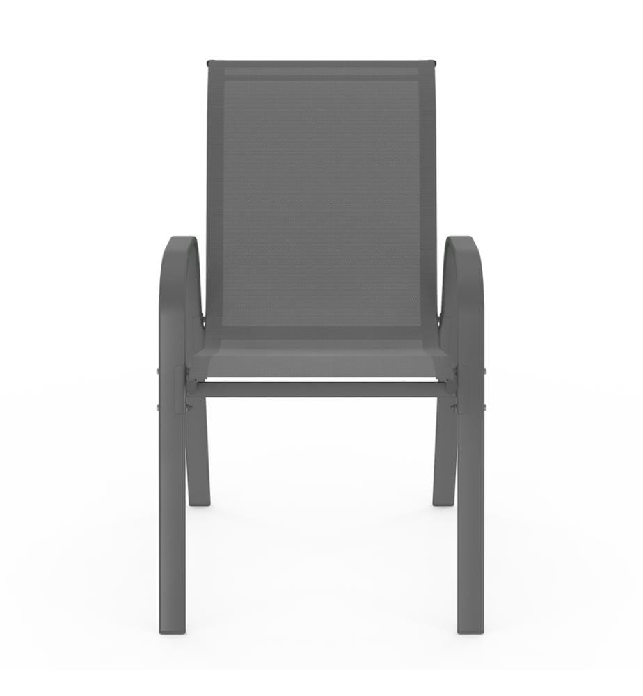 Lot de 4 Chaises de jardin empilables mi x de couleurs - Bleu et Gris