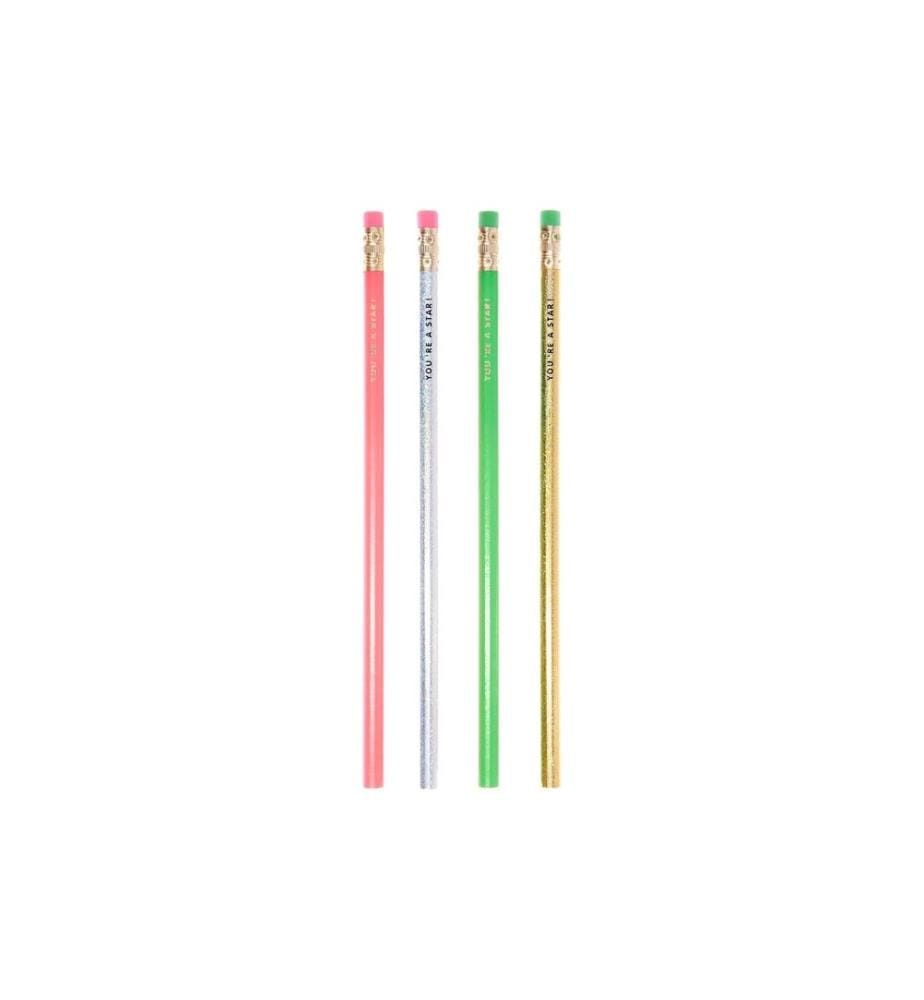 Rico Design Bleistift Shroom Neon, 4 Stück, HB