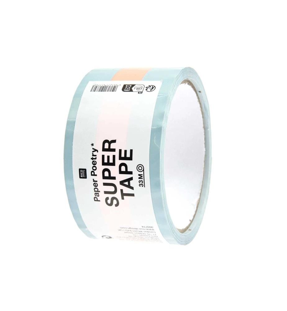 Rico Design Klebeband Paper Poetry 0.5 mm x 33 m, Neonorange/Hellblau