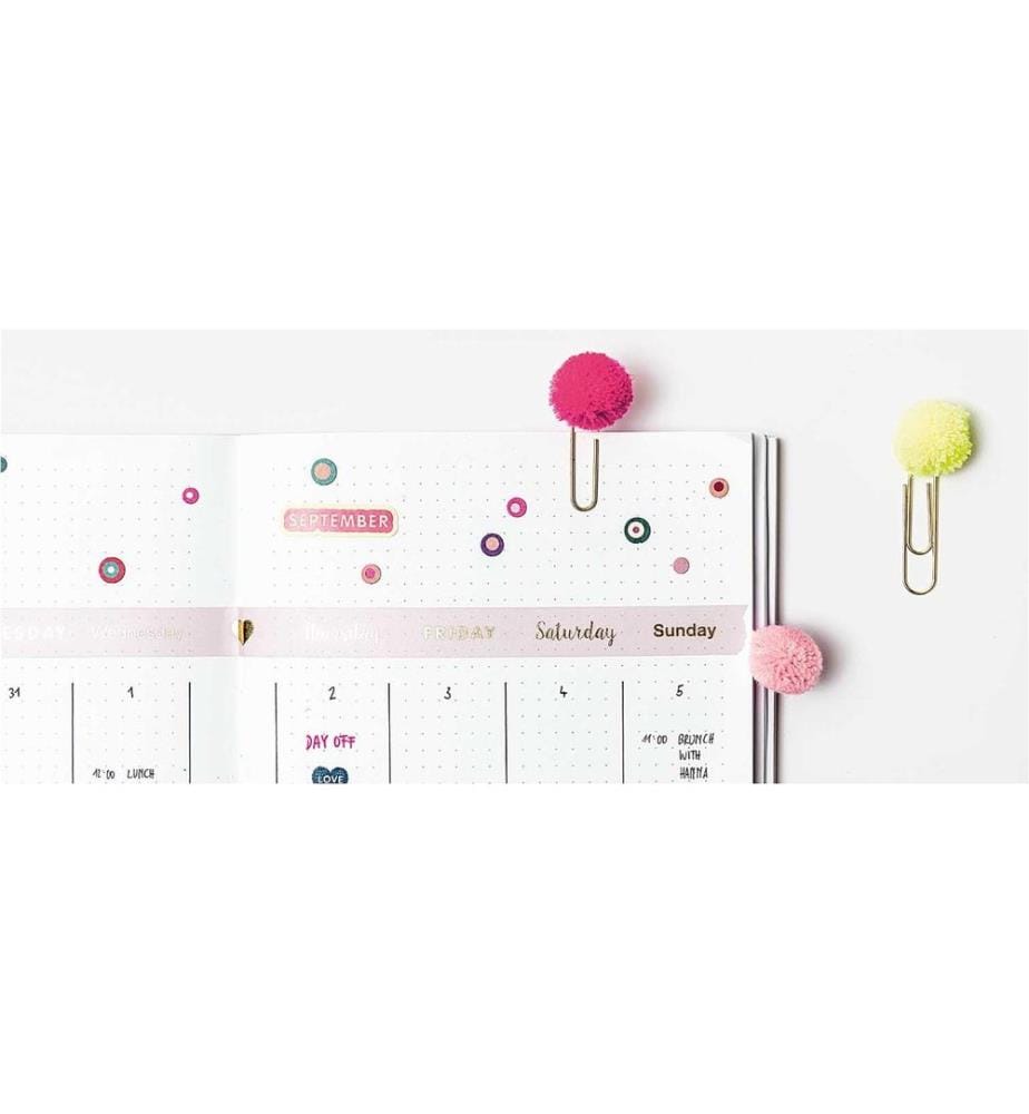 Rico Design Büroklammer Pompon 5 Stück
