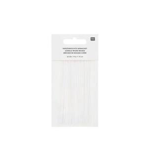 Rico Design Kerzendocht gewachst 10 cm, 20 Stück, Baumwolle