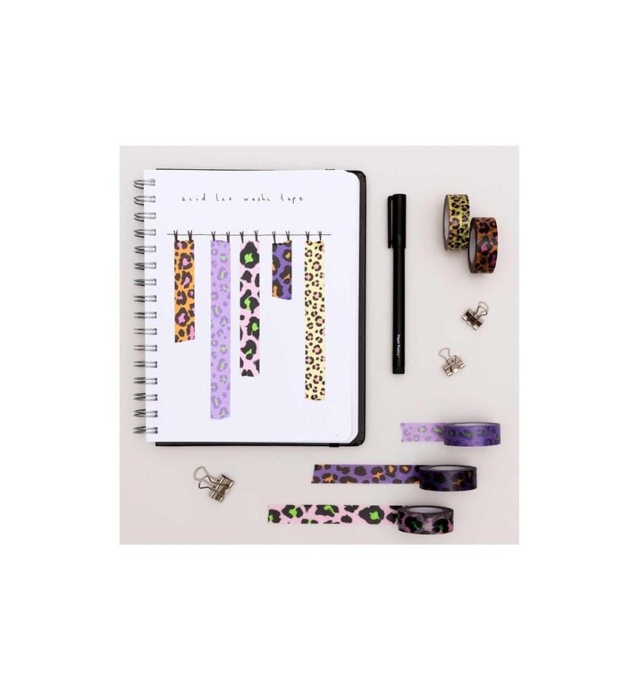 Rico Design Washi Tape Leo 5 Stück, Mehrfarbig