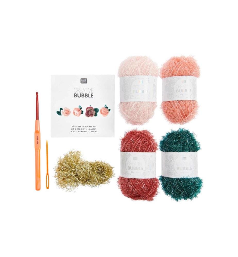Rico Design Häkelset Bubble 6-teilig, Rose