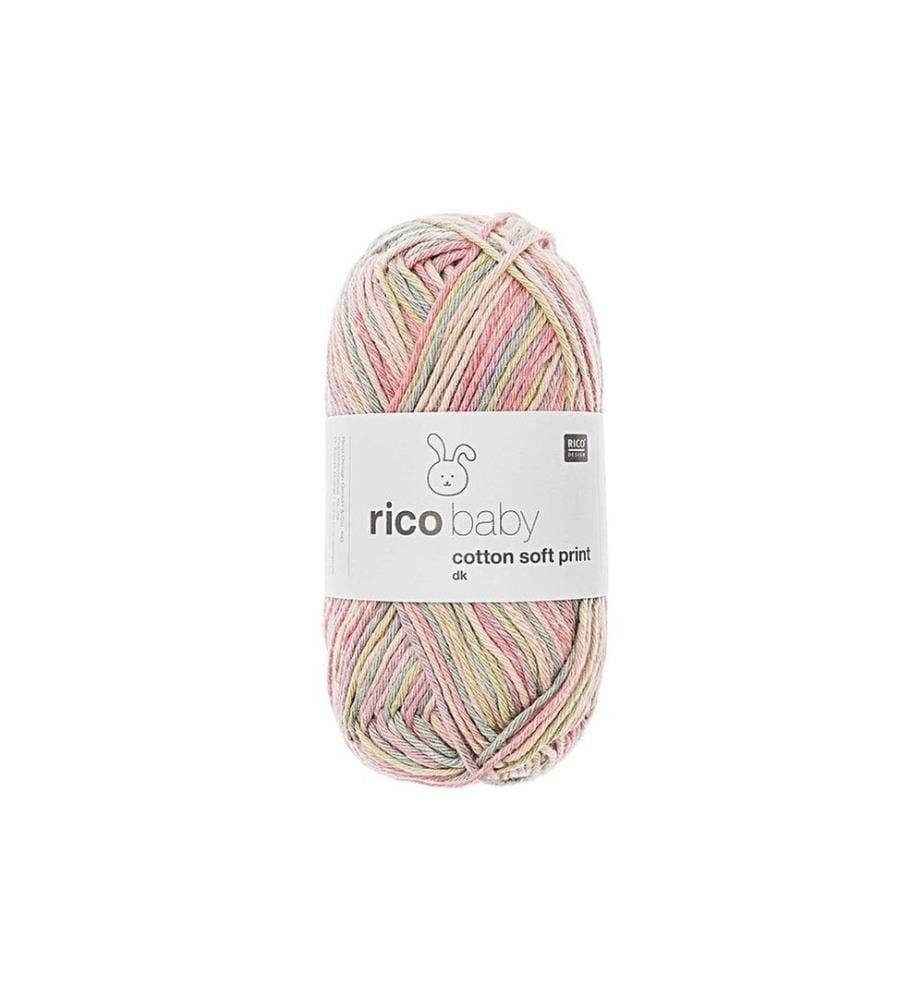 Rico Design Wolle Baby Cotton Soft Print 50 g, Petrol; Rosa