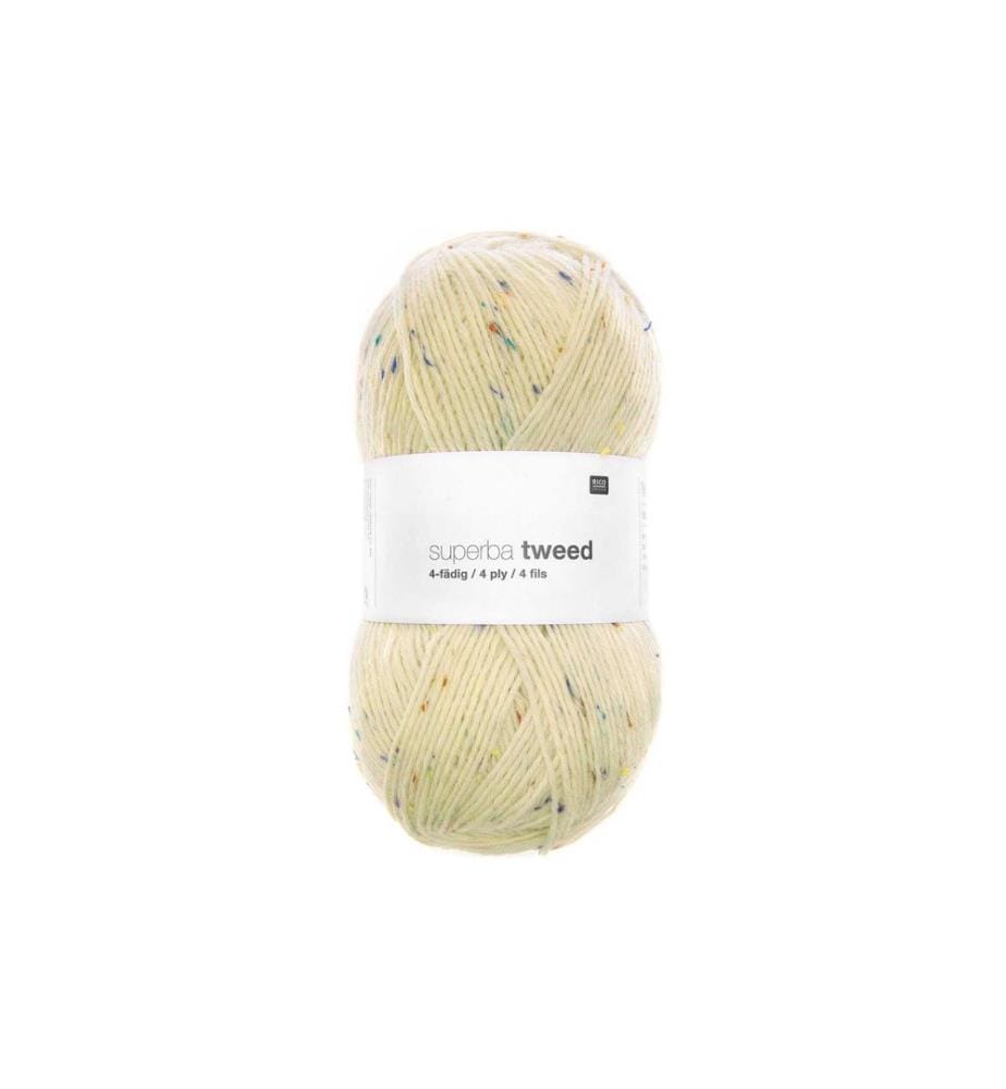 Rico Design Wolle Soft Tweed für Socken 4-fädig, 100 g, Crème