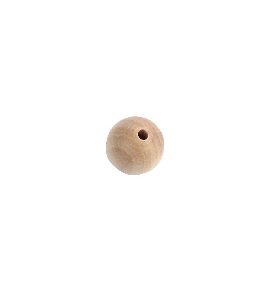 Rico Design Holzperlen Gebohrt 12 mm Nature, 50 Stück