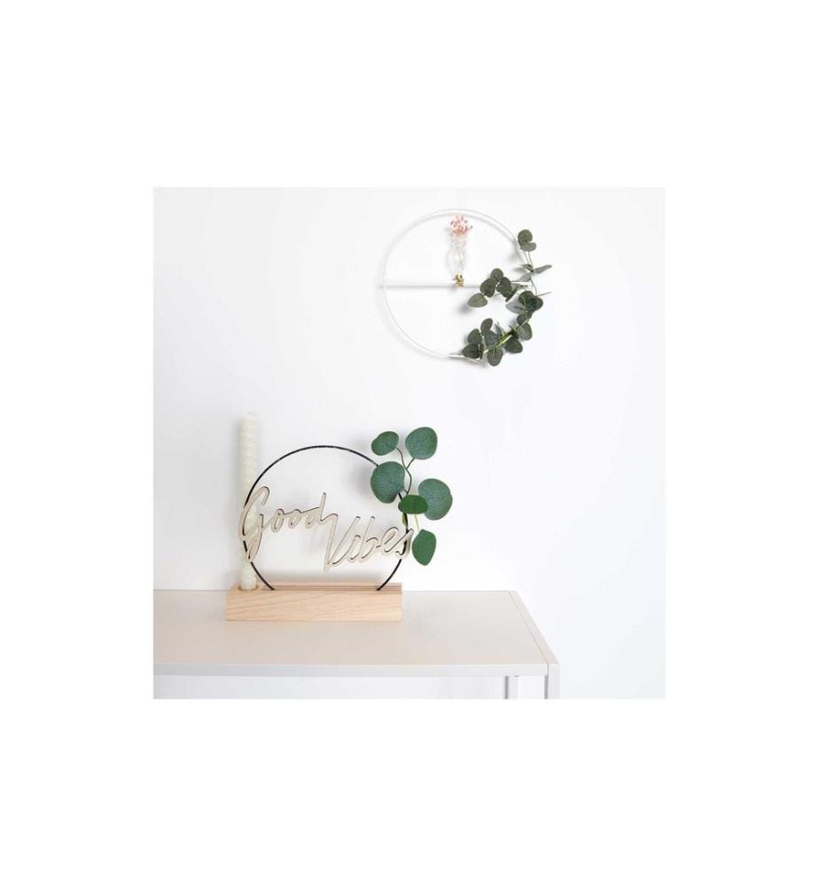 Rico Design Metallring mit Querstrebe Weiss, 25 cm