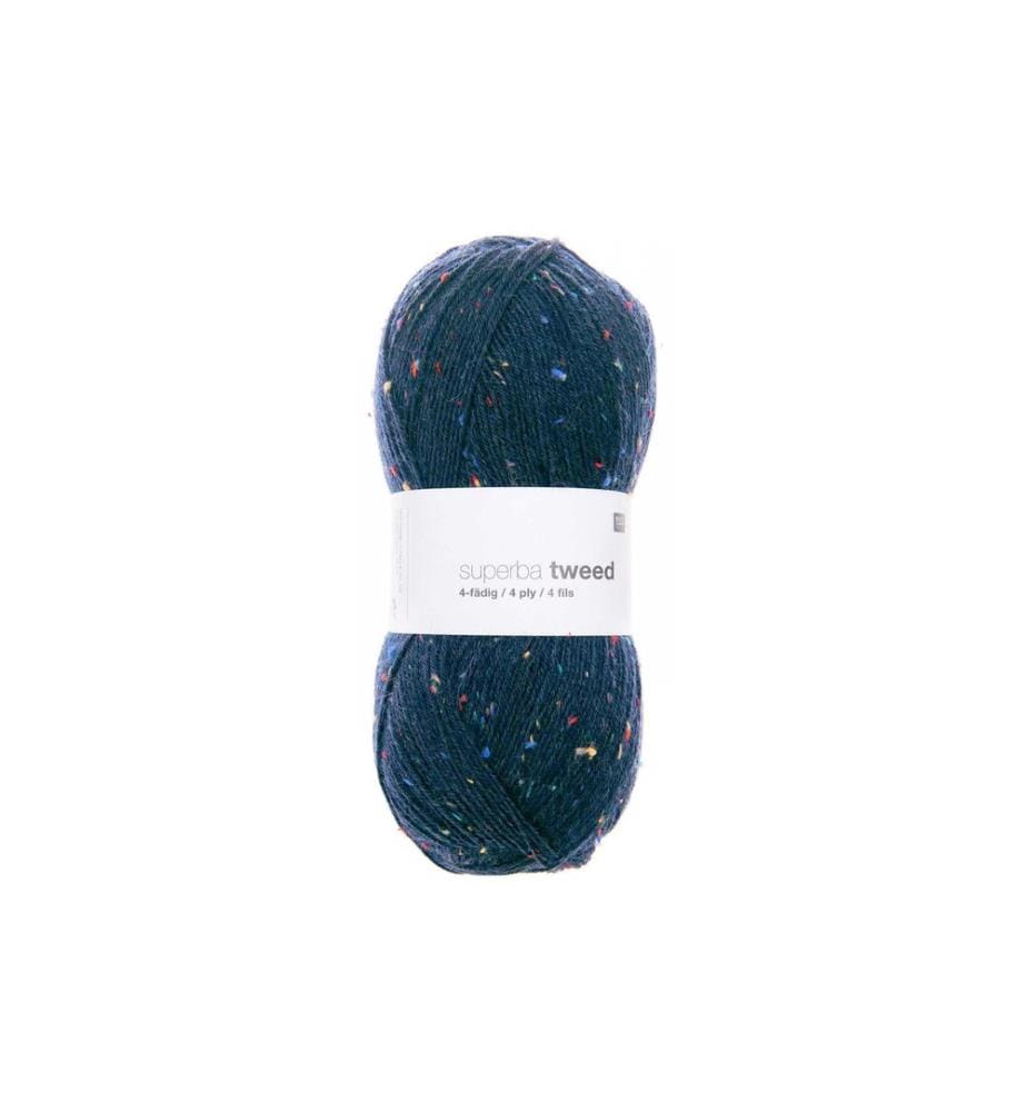 Rico Design Wolle Soft Tweed für Socken 4-fädig, 100 g, Marineblau