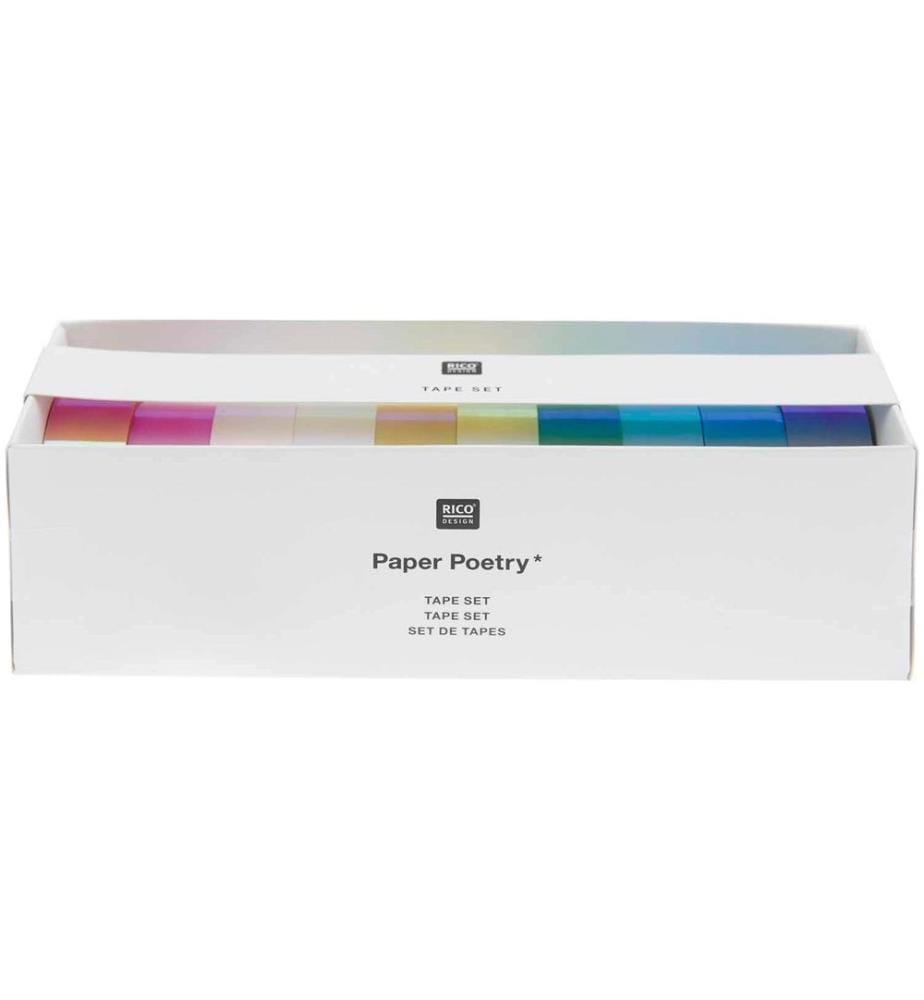 Rico Design Deko-Klebeband Washi Tap Set 10 Stück, Mehrfarbig