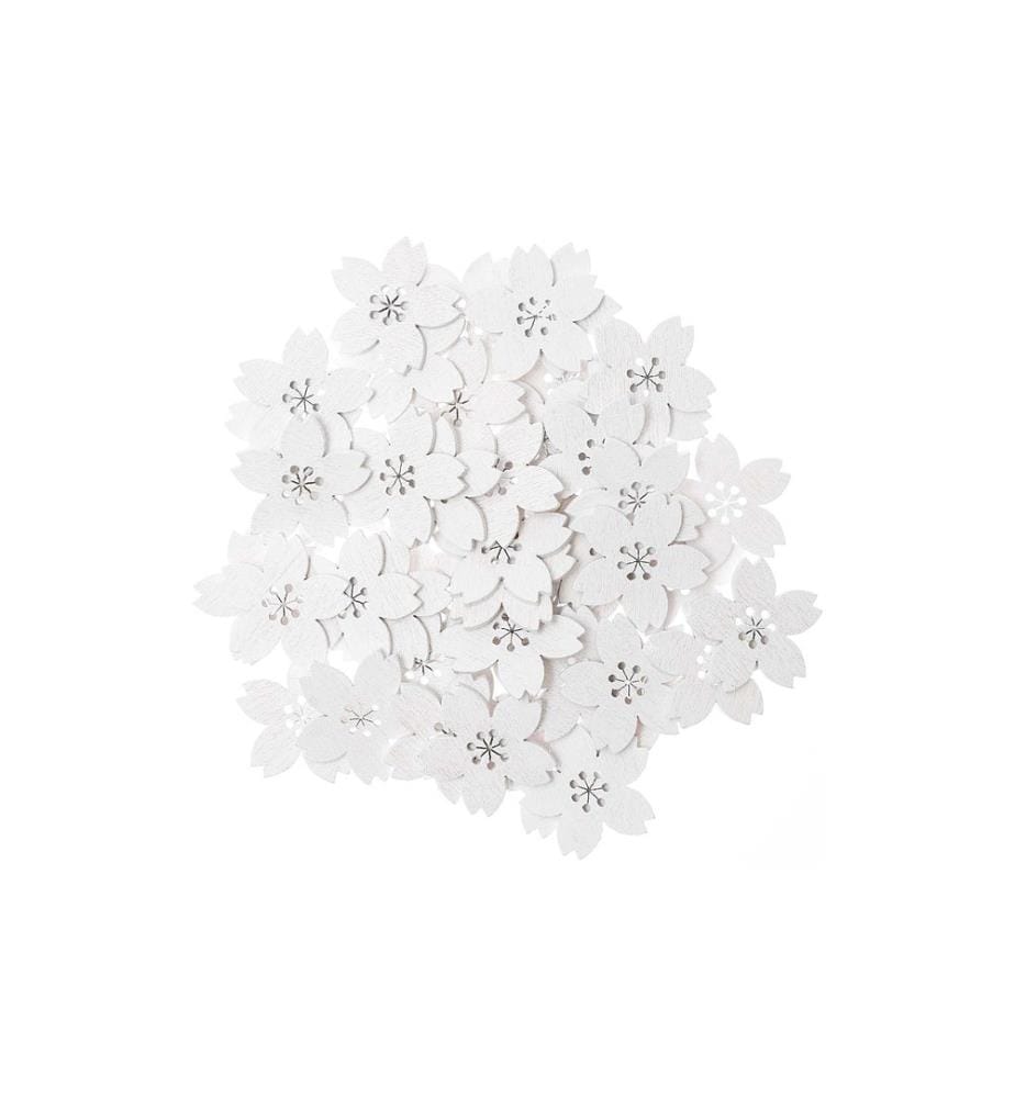 Rico Design Décoration à parsemer Fleur de cerisier 48 pièces, Blanc