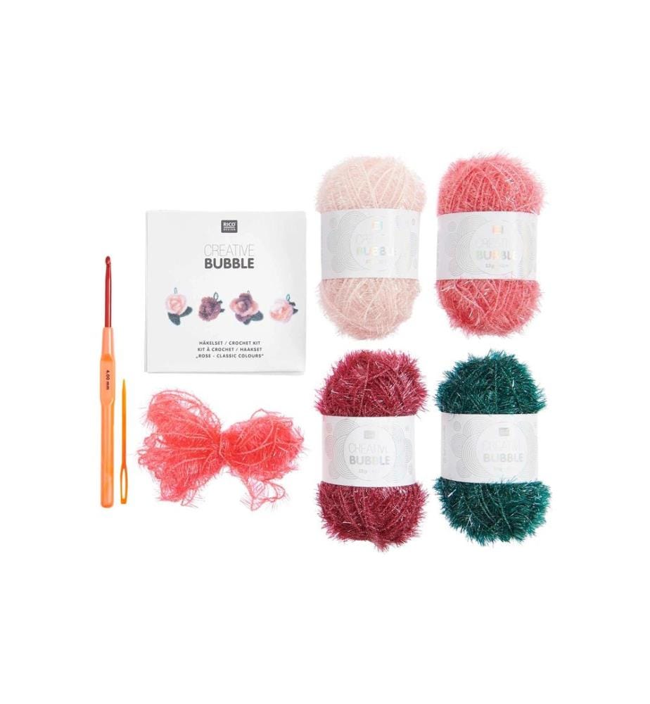 Rico Design Häkelset Bubble 6-teilig, Rose