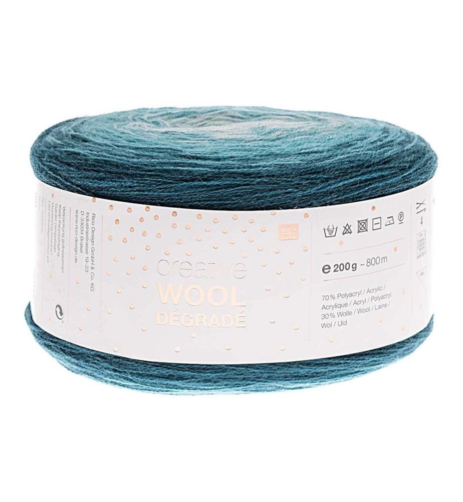 Rico Design Laine Creative Wool Dégradé 200 g pétrole