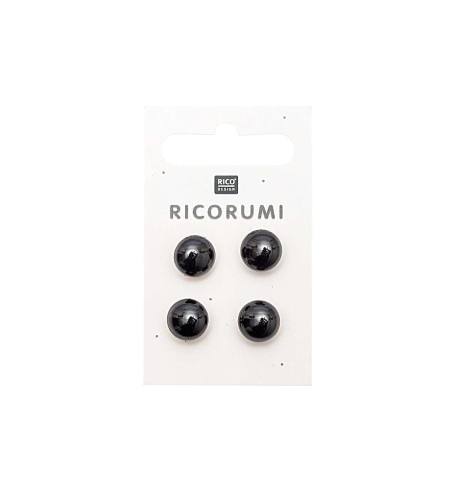 Rico Design Yeux de poupée Marron-Noir 11 mm 4 pièces